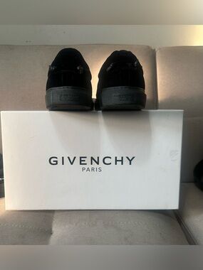 Givenchy Black Velvet Slip-On Loafers